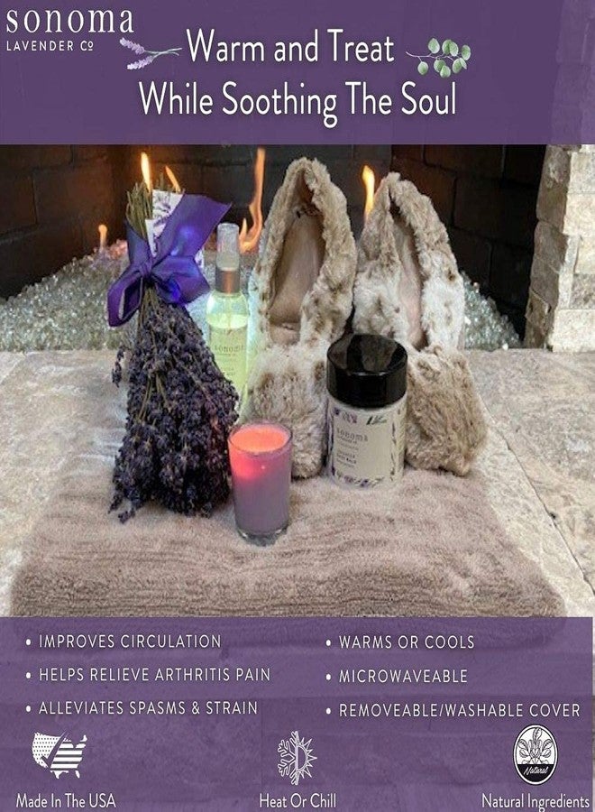 Sonoma Lavender جوارب سونوما لافندر سبا، قابلة للتسخين والتبريد في الميكروويف لعلاج القدمين، حشوات علاجية برائحة اللافندر مع أغطية قابلة للإزالة والغسل، مدفئ للقدمين بالعلاج العطري (أنجورا بلاتينيوم) - Image 5