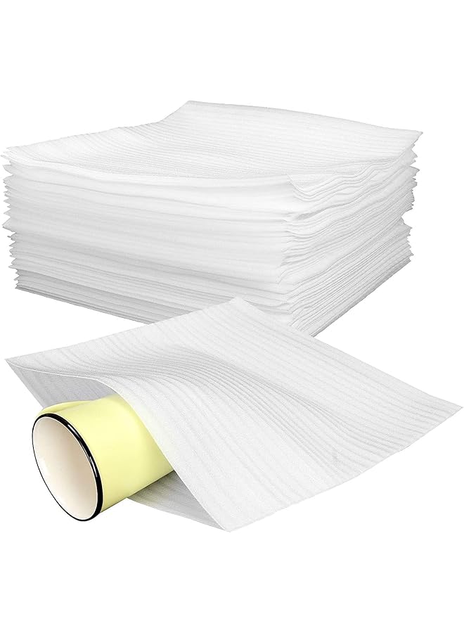 إيروريكس أكياس إسفنجية مبطنة للتعبئة 100 قطعة أكياس إسفنجية مضادة للكهرباء الساكنة للتعبئة لوازم التبطين لتعبئة صندوق الشحن وحماية الأطباق والأكواب الخزفية والأطباق الهشة - Image 1