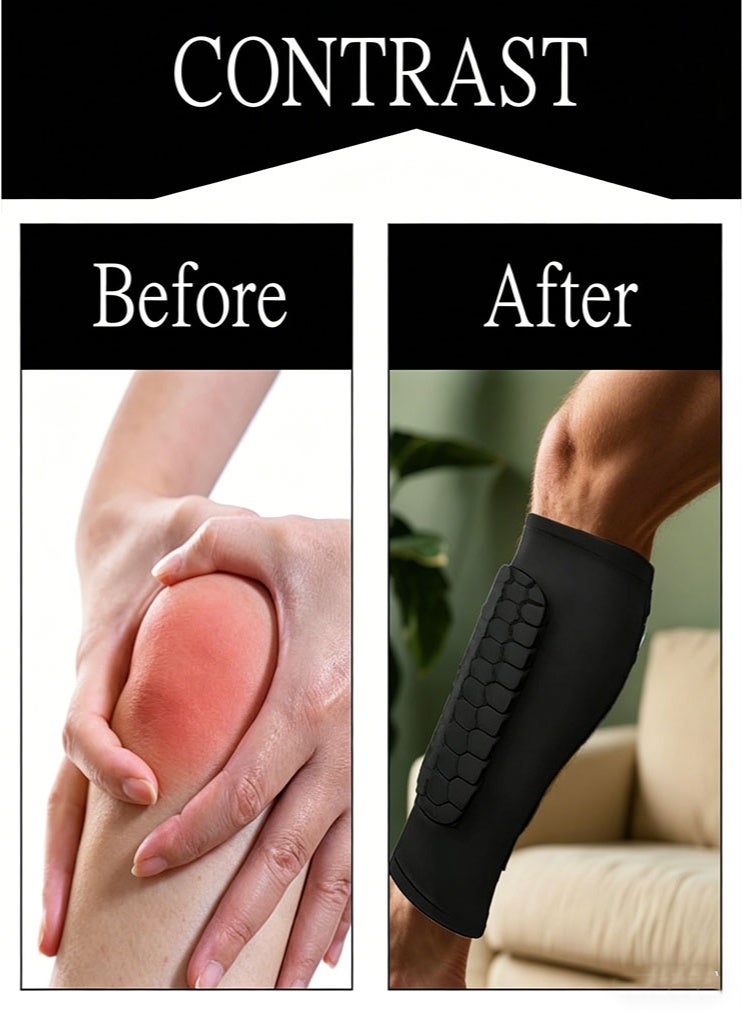meayul 2 Pairs Shin Guards Football, Soccer Shin Pads with Honeycomb Pads, Elastic  Shin Protector for Teenagers and Aldult, Breathable Football Sock Sleeve for Football, Hockey, Fitness, Soccer Gam - Image 4