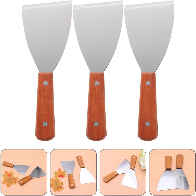 3Pcs Stainless Steel Steak Spatulas Kitchen Utensils for Grilling Baking - Image 3