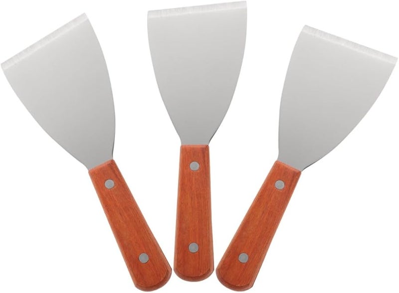 3Pcs Stainless Steel Steak Spatulas Kitchen Utensils for Grilling Baking - Image 1