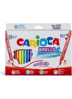 carioca Birello Super Washable Double-Sided Felt Crayons 24 Pcs 