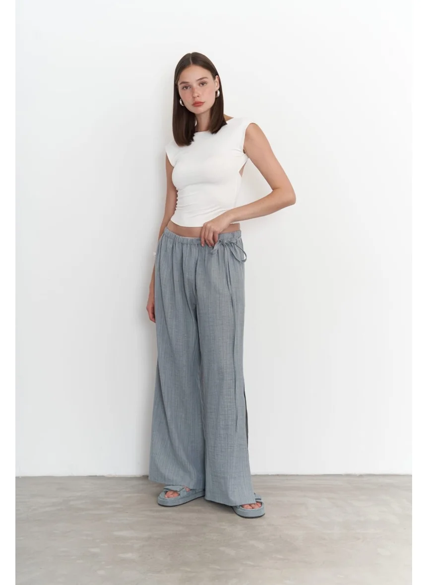 Bohemai Harmony Side Tie Blue Trousers