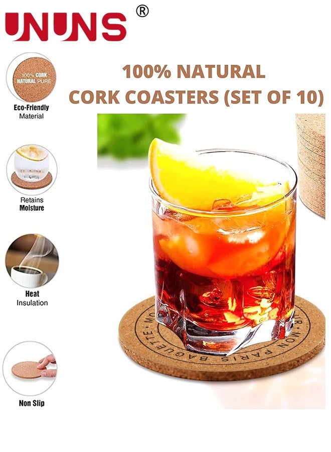 UNUNS Coasters Set,Cork Coaster,Round Shape Placemats,Heat-Insulating Wooden Mat,Table Mat,Pot Mat,Coffee Cup Saucepan Mat Pad Table Decor (Color : Large Tower) - Image 4