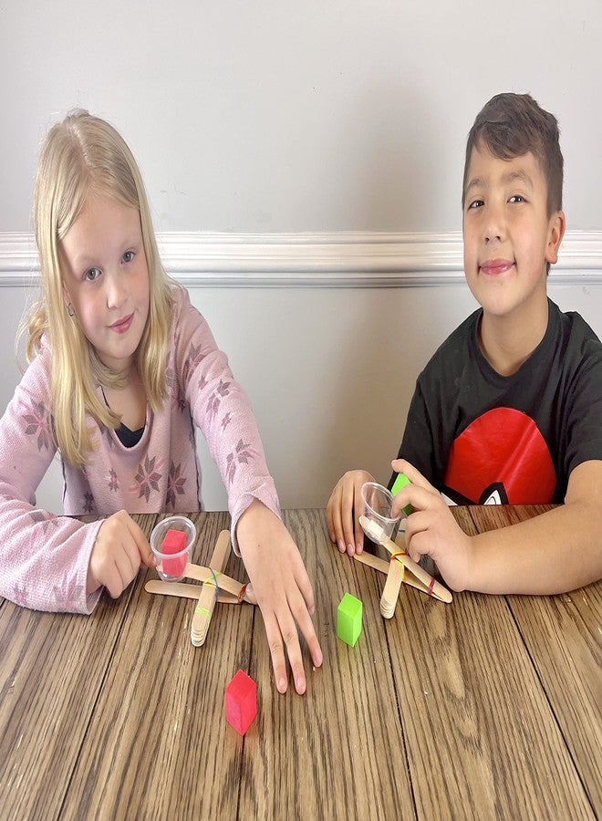 STEM Inventions مجموعة المنجنيق، عبوة من 5 قطع - اصنع 5 منجنيقات صغيرة، مجموعة مشاريع STEM كاملة للفصول الدراسية والمجموعات، للأعمار من 8 سنوات فما فوق - Image 3