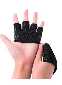 Gym Barehand Gloves, Workout Weight Lifting Fitness Rowing Silicone Non-Slip Callus Guard Padded Grip for Cross Training, Pull Up, Hand Palm Protection