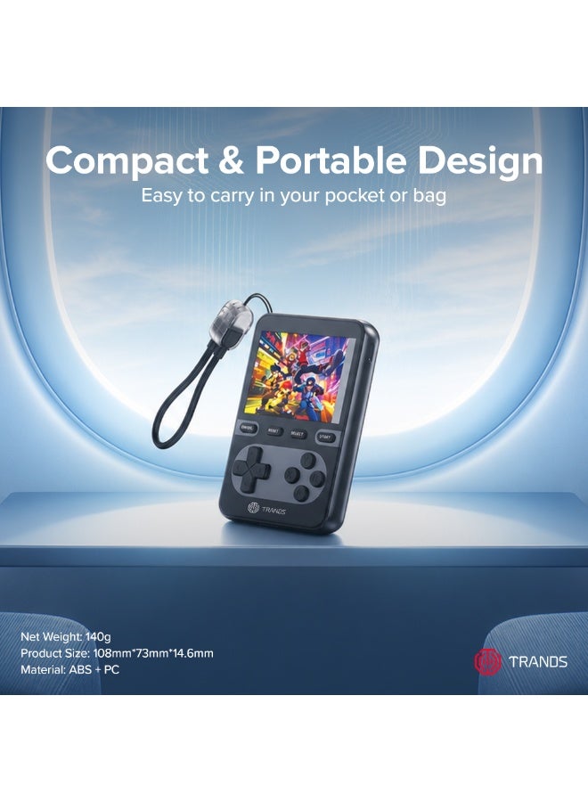 Trands 10000mAh Magnetic Wireless Power Bank with 2.8" Retro Gaming Console, 20W PD Fast Charging, Built-in Type-C Cable & 1100 Retro Games Included - PB1297 (Black) - Image 3