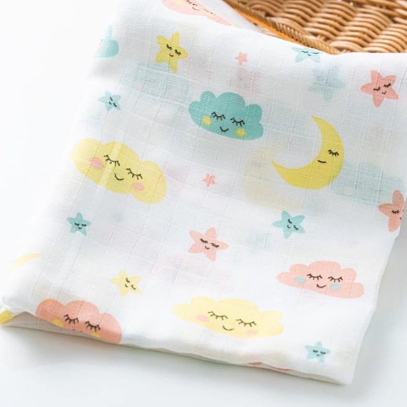 Threads & Yarn Threads Yarn Organic Muslin Cotton Swaddle Wrap for New Born 100 cm x 100 cm Multicolor Pack of 3 Baby3 - Image 4