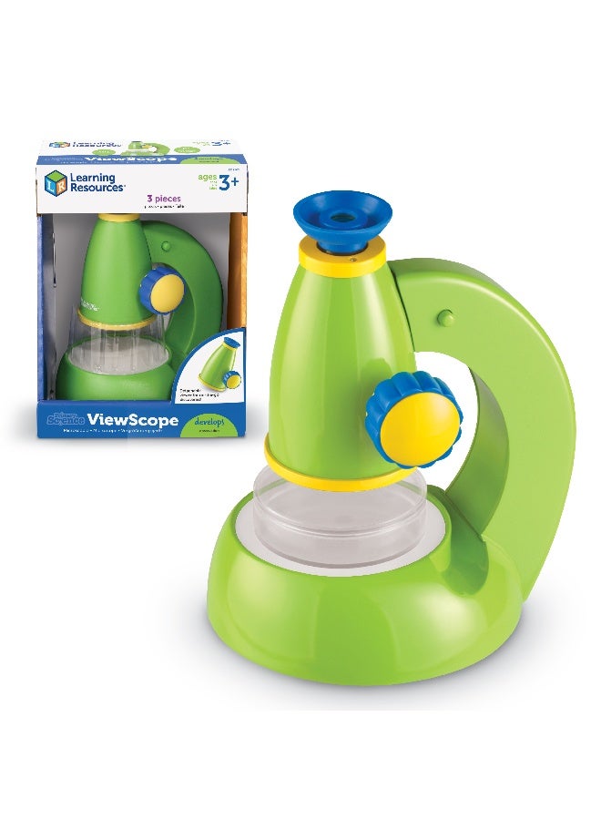 ليرننج ريسورسز موارد التعلم، مجهر ViewScope للعلوم الأساسية، مجهر عملي للأطفال، تكبير 20 ضعفًا، عارض قابل للفصل، عدسة عينية ناعمة للراحة، يتضمن جرابًا بلاستيكيًا شفافًا للعينات، مناسب للأعمار من 3 سنوات فما فوق - Image 1