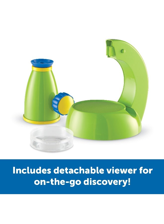 ليرننج ريسورسز موارد التعلم، مجهر ViewScope للعلوم الأساسية، مجهر عملي للأطفال، تكبير 20 ضعفًا، عارض قابل للفصل، عدسة عينية ناعمة للراحة، يتضمن جرابًا بلاستيكيًا شفافًا للعينات، مناسب للأعمار من 3 سنوات فما فوق - Image 3