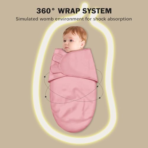 Cute Castle 3-Pack Baby Swaddle Sleep Sacks - Newborn Swaddle Sack - Ergonomic Baby Swaddles Blanket Warp for Boys and Girls - Baby Essentials (0-3 Months - Pink) - Image 5