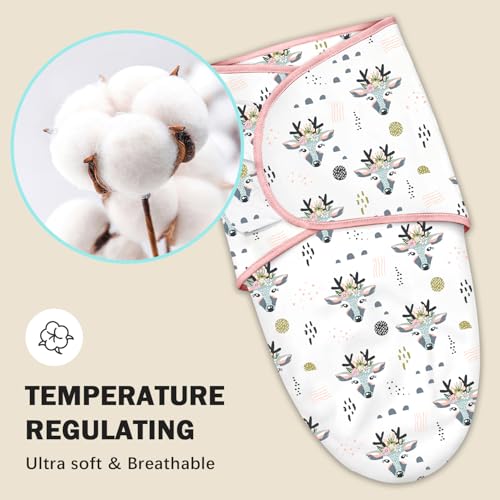 Cute Castle 3-Pack Baby Swaddle Sleep Sacks - Newborn Swaddle Sack - Ergonomic Baby Swaddles Blanket Warp for Boys and Girls - Baby Essentials (0-3 Months - Pink) - Image 3