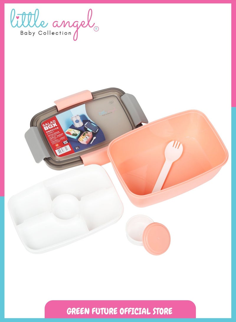 Little Angel Kids Bento Lunch Box 2000ml – Leak-Proof, Insulated, Eco-Friendly, with Compartments – Ideal for School & Travel - Image 2