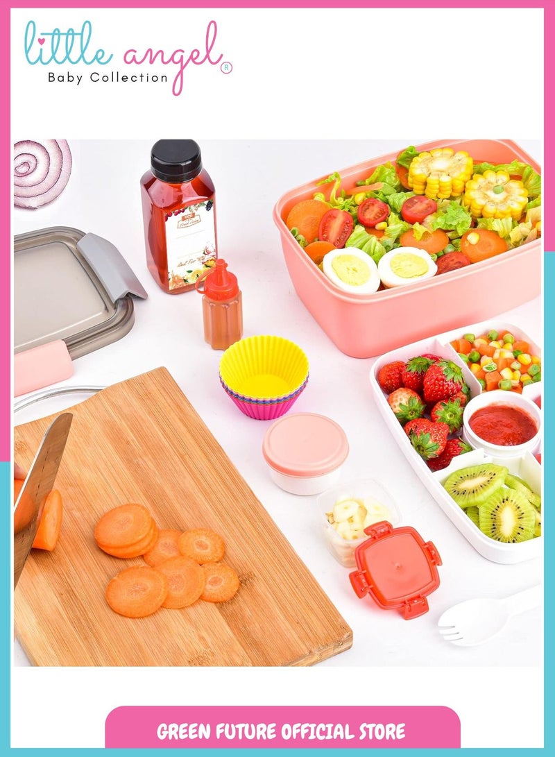 Little Angel Kids Bento Lunch Box 2000ml – Leak-Proof, Insulated, Eco-Friendly, with Compartments – Ideal for School & Travel - Image 3