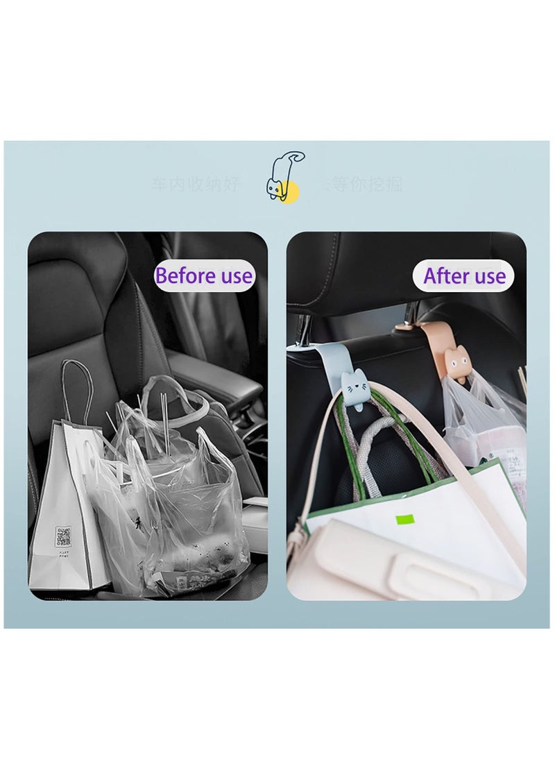 Excefore Car Seat Headrest Hooks, 8 Pack Universal Car Back Seat Brackets, Car Bag Holder Hooks, Car Seat Back Organizers Car Accessories Vehicle Rear Seat Backseat Hanger For Purse Bags Coats Grocery Bags  - Image 2