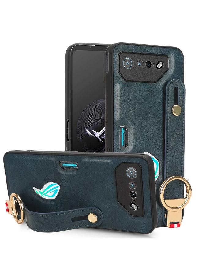 اس-توب جراب خلفي من الجلد لهاتف Asus ROG Phone 7 / ROG7 مع سوار المعصم - Image 1
