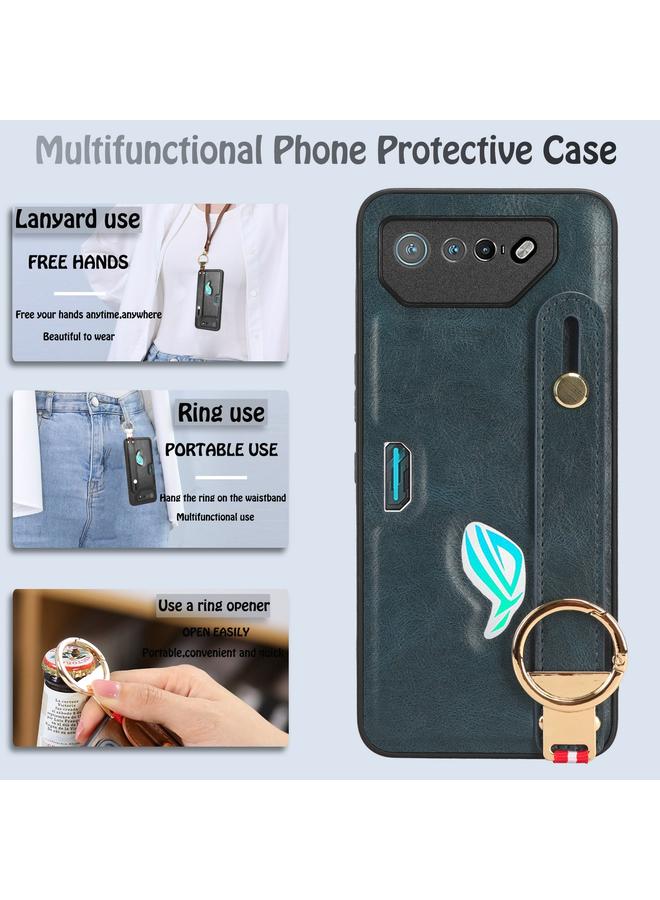 اس-توب جراب خلفي من الجلد لهاتف Asus ROG Phone 7 / ROG7 مع سوار المعصم - Image 5