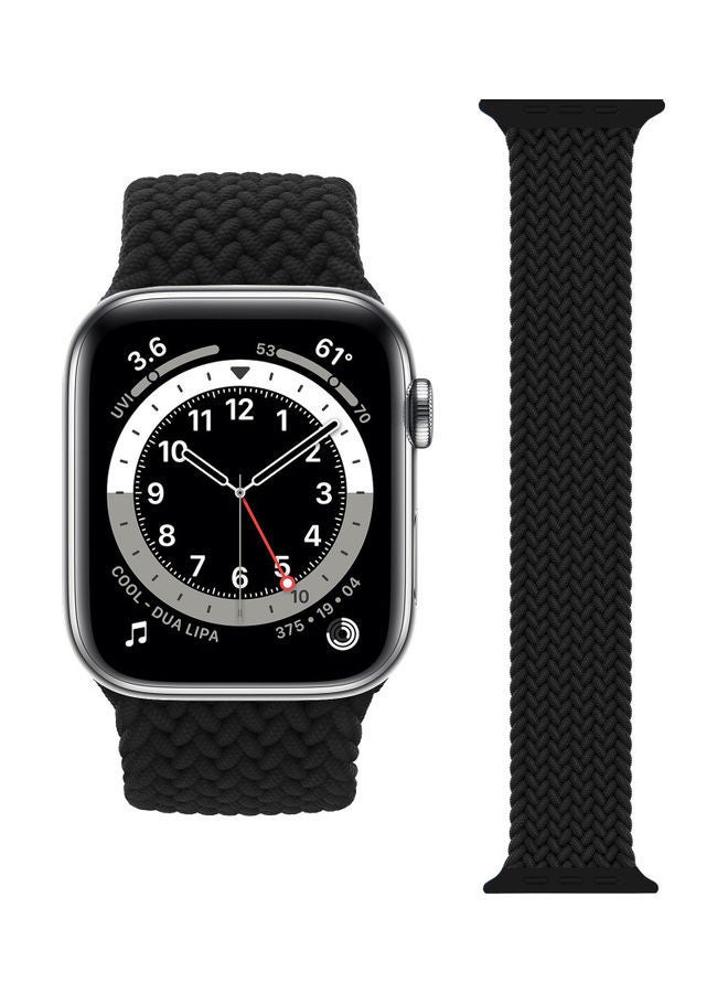 NIBEMINENT Replacement Band For Apple Watch Series 1/2/3/4/5/6/SE 42/44mm Dark Black - Image 1