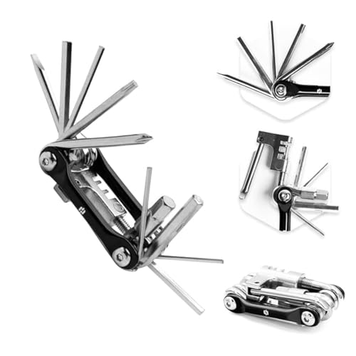 Hayvenhurst Bike Multitool - Bike Tool Kit -12 In 1 Lightweight Stainless Steel Bicycle Multi tool - Safety Locking, Survival Gear With Hex Key, Screwdriver, Chain Cutting Tool by Hayvenhurst - Image 1