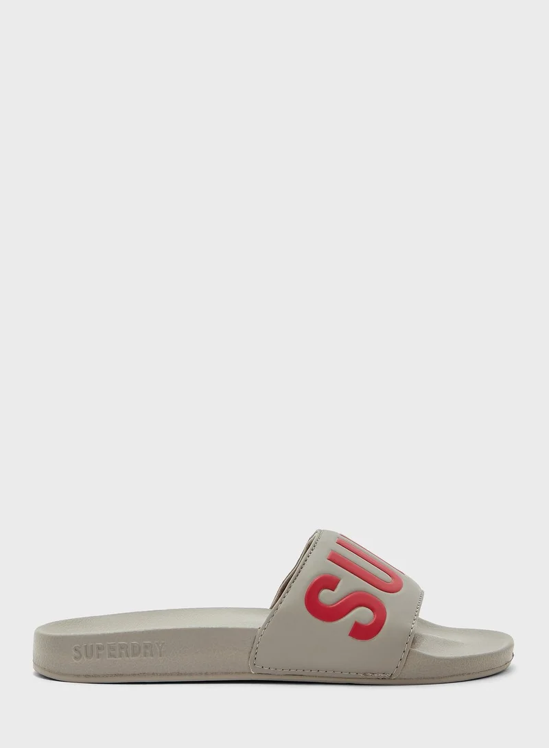 Superdry Code Logo Vegan Pool Slide Flip Flops