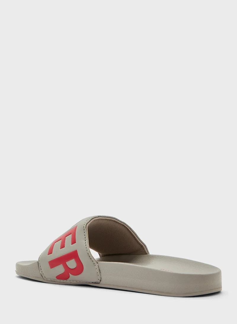 Superdry Code Logo Vegan Pool Slide Flip Flops