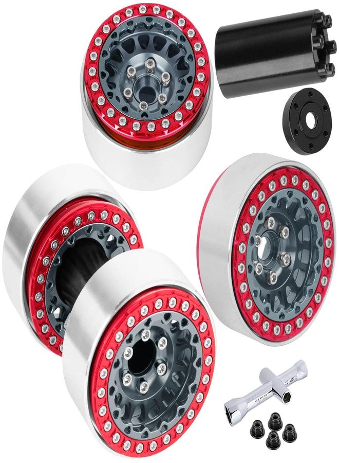 جنوط BRCatWPark RC 1.9 Dually Beadlock مع إزاحة قابلة للتعديل لسيارات الزحف RC من طرازات TRX4 وTRX6 وSCX10 وSCX10 II 90046 وSCX10 III AXI03007 وSCX10 Pro Gen7/8 D90 VS4-10 وMST CFX بمقياس 1/10، 4 قطع من جنوط سبائك التيتانيوم - Image 1