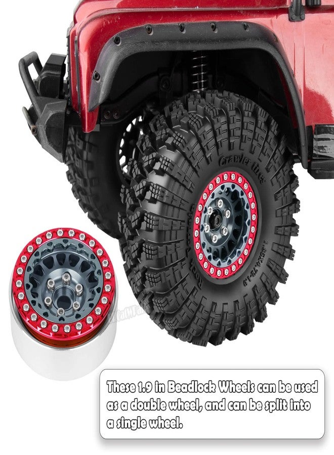 جنوط BRCatWPark RC 1.9 Dually Beadlock مع إزاحة قابلة للتعديل لسيارات الزحف RC من طرازات TRX4 وTRX6 وSCX10 وSCX10 II 90046 وSCX10 III AXI03007 وSCX10 Pro Gen7/8 D90 VS4-10 وMST CFX بمقياس 1/10، 4 قطع من جنوط سبائك التيتانيوم - Image 3
