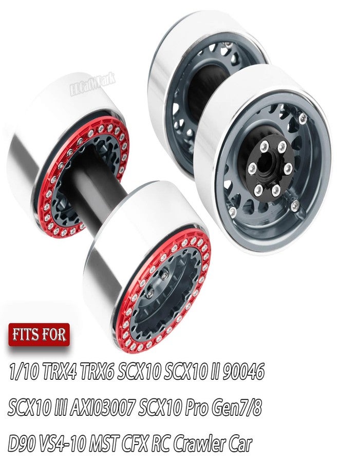 جنوط BRCatWPark RC 1.9 Dually Beadlock مع إزاحة قابلة للتعديل لسيارات الزحف RC من طرازات TRX4 وTRX6 وSCX10 وSCX10 II 90046 وSCX10 III AXI03007 وSCX10 Pro Gen7/8 D90 VS4-10 وMST CFX بمقياس 1/10، 4 قطع من جنوط سبائك التيتانيوم - Image 2