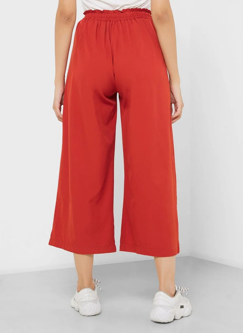 Ginger Elasticised Waist Wide Leg Volume Pants