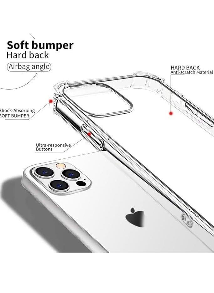 Raxoom iPhone 16 Pro Max Clear Back Air Cushion Case â€“ Soft Silicone Shockproof Protective Bumper Shell - Image 3