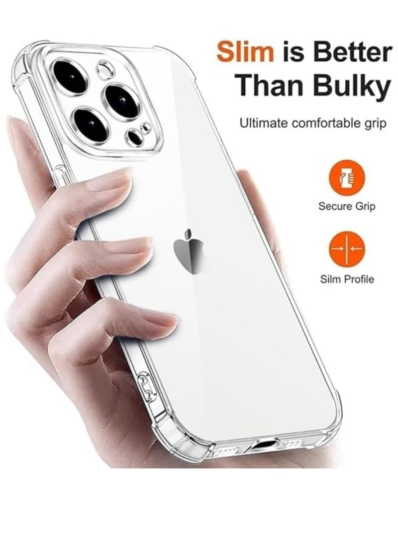 Raxoom iPhone 16 Pro Max Clear Back Air Cushion Case â€“ Soft Silicone Shockproof Protective Bumper Shell - Image 4