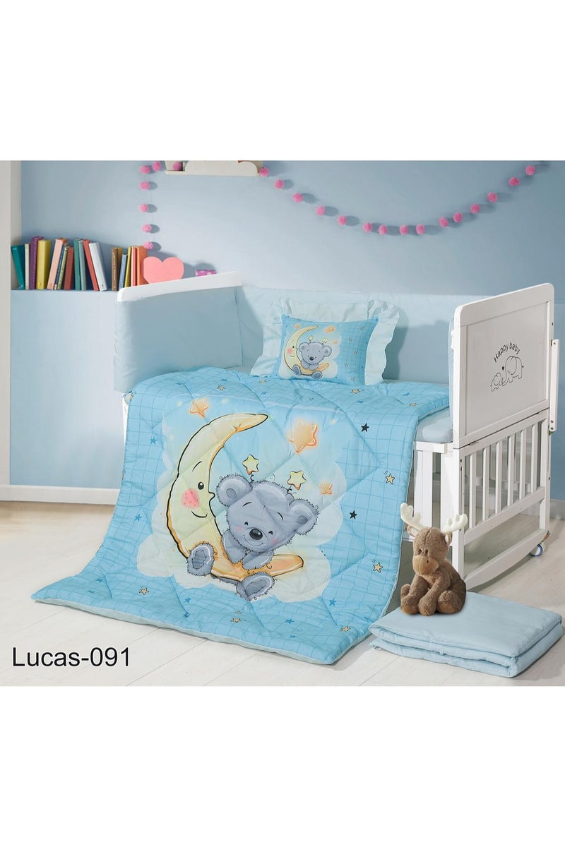 أورز طقم مفرش سرير مواليد فاخر – 5 قطع مع حواجز لحماية طفلك، تصميم أنيق وراحة مثالية