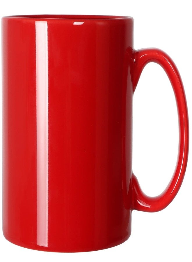 Smilatte 20 OZ Extra Large Ceramic Coffee Mug, M017 Classic Porcelain Boss Super Big Tea Cup with Handle for Office and Home, Red - Image 1