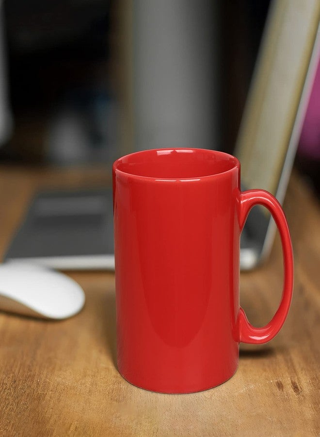 Smilatte 20 OZ Extra Large Ceramic Coffee Mug, M017 Classic Porcelain Boss Super Big Tea Cup with Handle for Office and Home, Red - Image 3