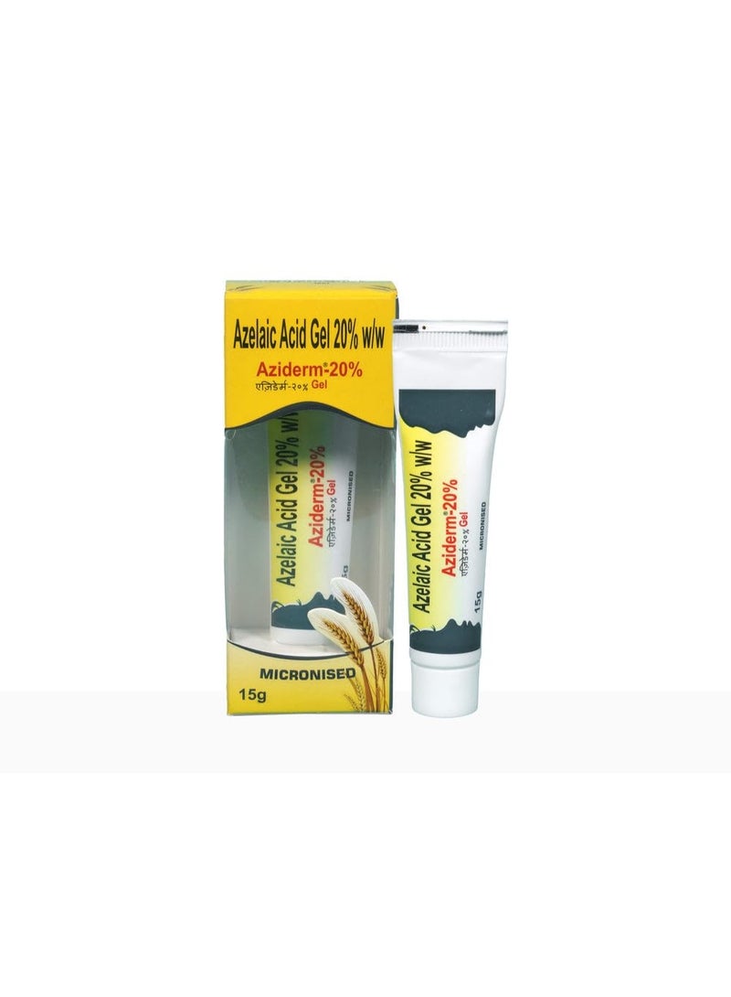 Aziderm 20% Gel with Azelaic Acid 20% w/w for Acne & Blemish Care, Improves Skin Texture, 15 g (Pack of 2) - Image 3
