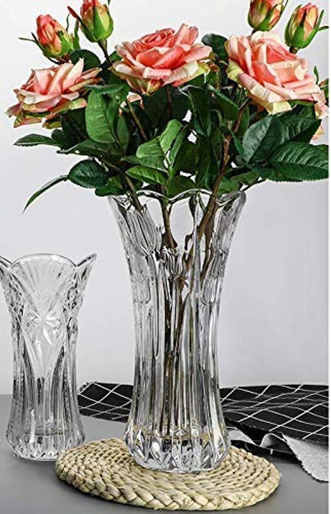 GLASS FLOWER VASE MEDIUM WHITE