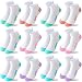 Bemeol Girls Socks 12 Pairs Ankle Athletic Socks Cotton Sports Sock For Little Big Kids710 Years - Image 2