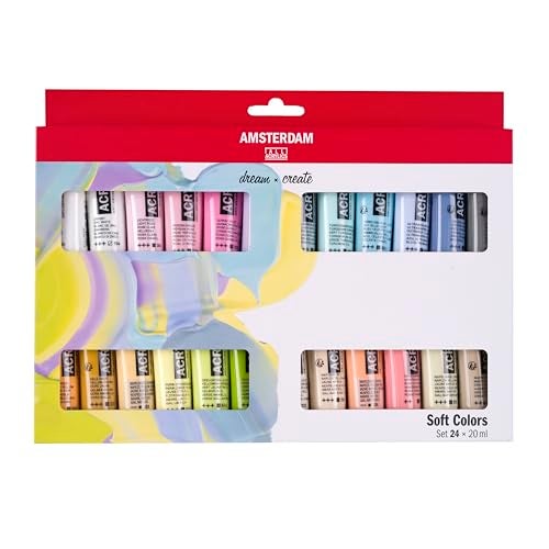 Amsterdam Standard Series Acrylic Paints Set of 24 Pastel Colors 20 ml Tubes - Image 1