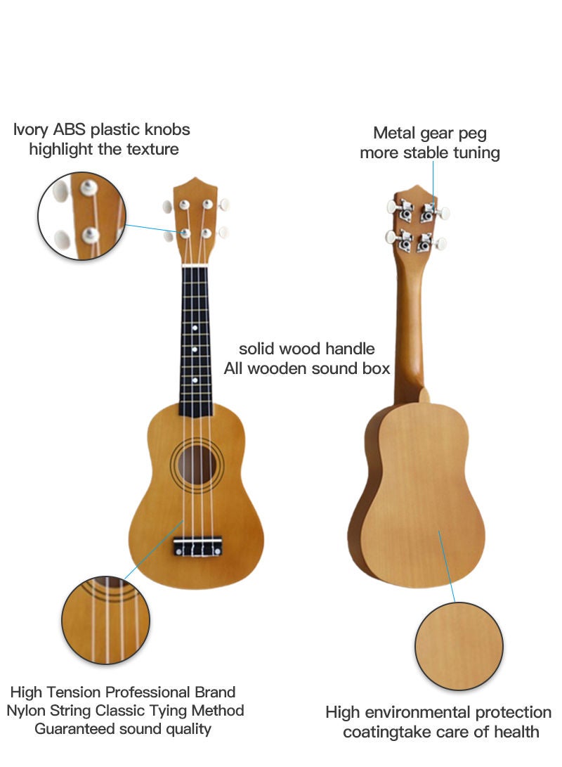 Sharpdo جيتار صغير من شاربدو مقاس 21 بوصة بأربعة أوتار خشبي للأطفال - Image 3