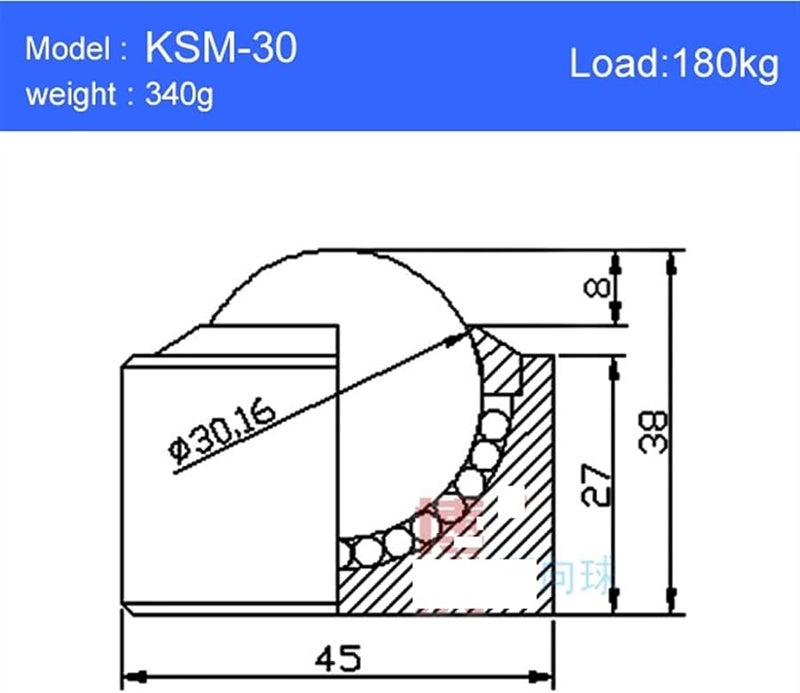 KSM 30 Nylon Ball Casters Universal Mute Wheels High Bearing Flexible Durable Hardware - Image 3
