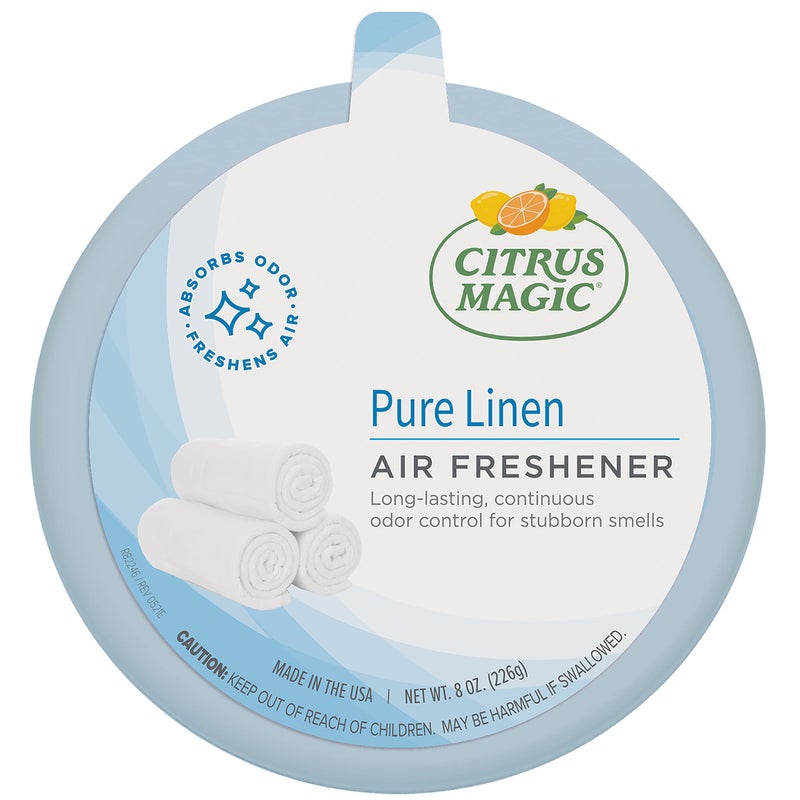 Citrus Magic Odor Absorbing Solid Air Freshener, Pure Linen, 8-Ounce, Pack of 1 - Image 1