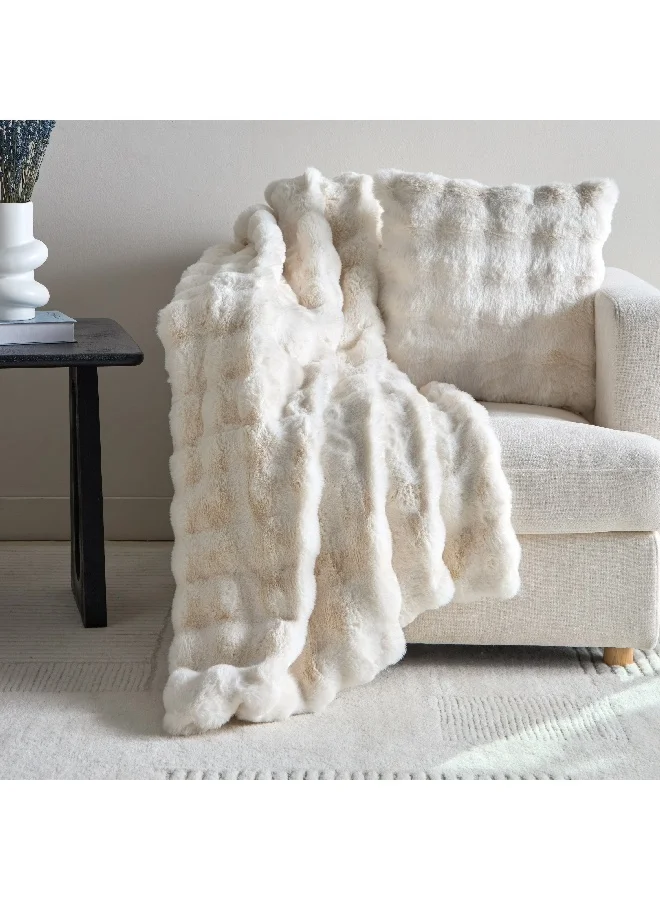 Home Box Ness 2-Sided Brushed Bubble Faux Fur Throw 130 x 170 cm