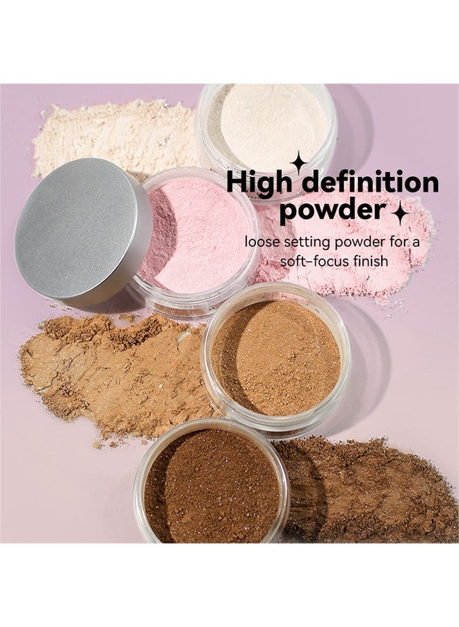 فيروني بودرة تشطيب فضفاضة من الماس المضاءة باللون الوردي ، بودرة تثبيت شفافة وردية ، بودرة تشطيب لامعة للتحكم في زيت البودرة لمكياج يدوم طويلا ، مسحوق خفيف الوزن خفيف الوزن مقاوم للماء يجعل البشرة ناعمة ، بودرة غير واضحة لجميع ألوان البشرة ، 02 وردي متلألئ - Image 5