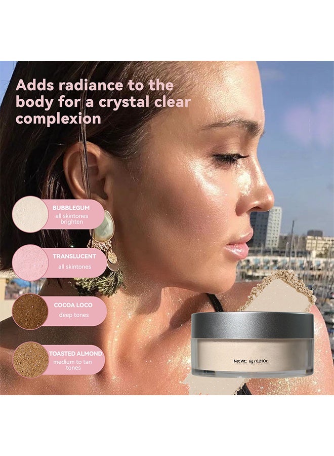 فيروني بودرة تشطيب فضفاضة من الماس المضاءة باللون الوردي ، بودرة تثبيت شفافة وردية ، بودرة تشطيب لامعة للتحكم في زيت البودرة لمكياج يدوم طويلا ، مسحوق خفيف الوزن خفيف الوزن مقاوم للماء يجعل البشرة ناعمة ، بودرة غير واضحة لجميع ألوان البشرة ، 02 وردي متلألئ - Image 4