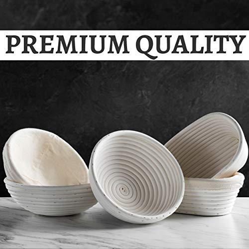 Swice Banneton Bread Proofing Basket [Set of 2 ] Round 9 Inch Handmade Rattan Baskets and Liners for Sourdough - Image 5