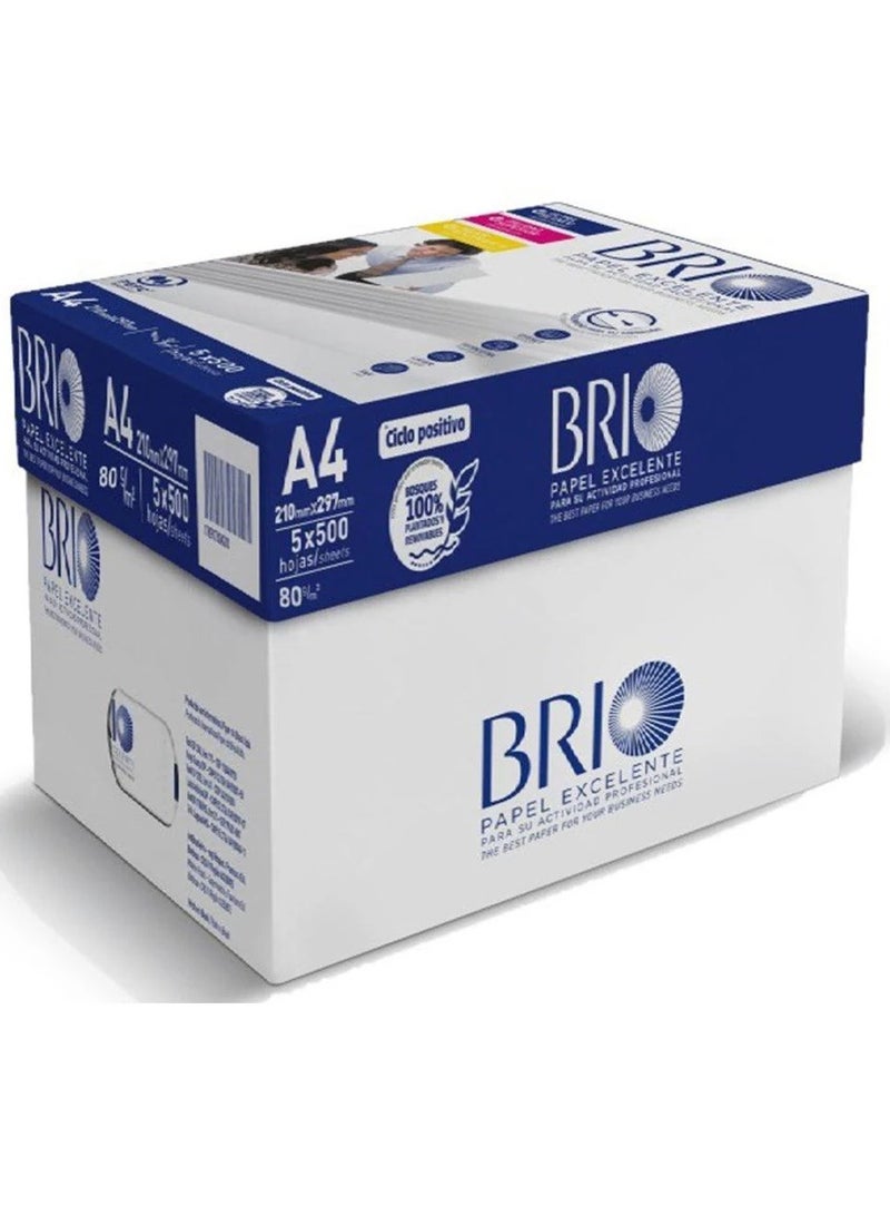 Brio A4 printing paper - 80 grams - 500 sheets ,Laser cut ,High quality Brazilian  - Image 3