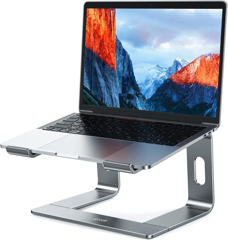 BESIGN LS03 Aluminum Laptop Stand, Ergonomic Detachable Computer Stand, Notebook Holder Compatible with Air, Pro, Dell, HP, Lenovo More 10-15.6" Laptops, Gray - Image 1