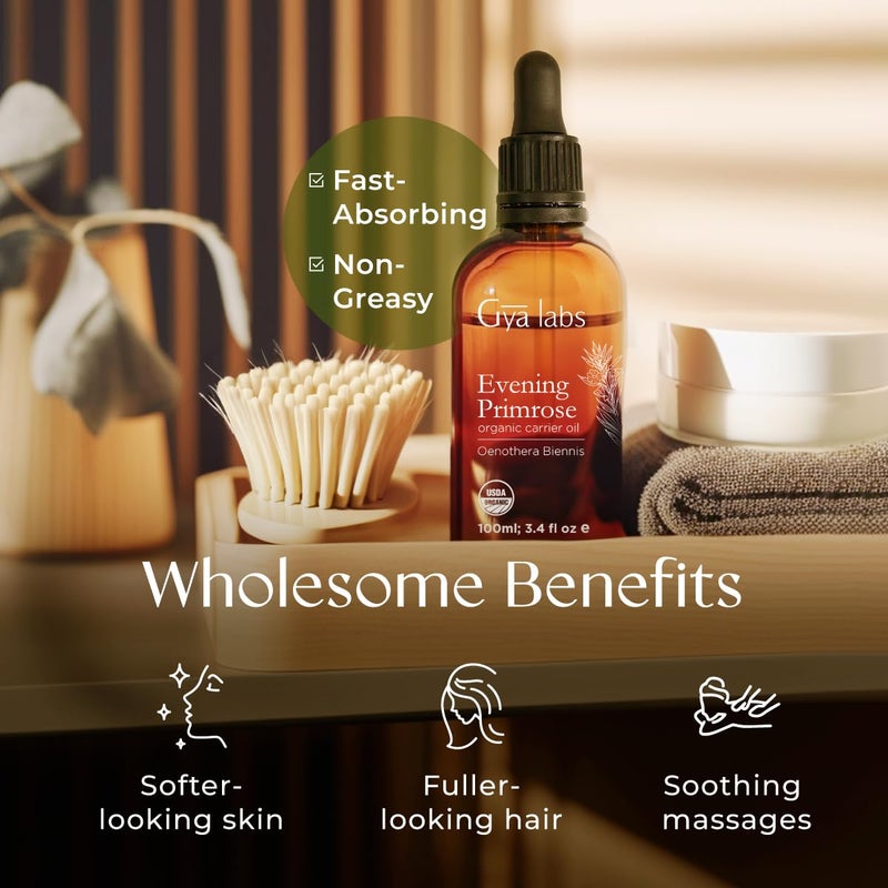 Gya Labs Evening Primrose Oil  34 Fl Oz  Provides Deep Hydration for Skin  Evening Primrose Oil for Women Enhances Scalp Health for Thicker Hair  100 Authentic and Easy Absorption - Image 5