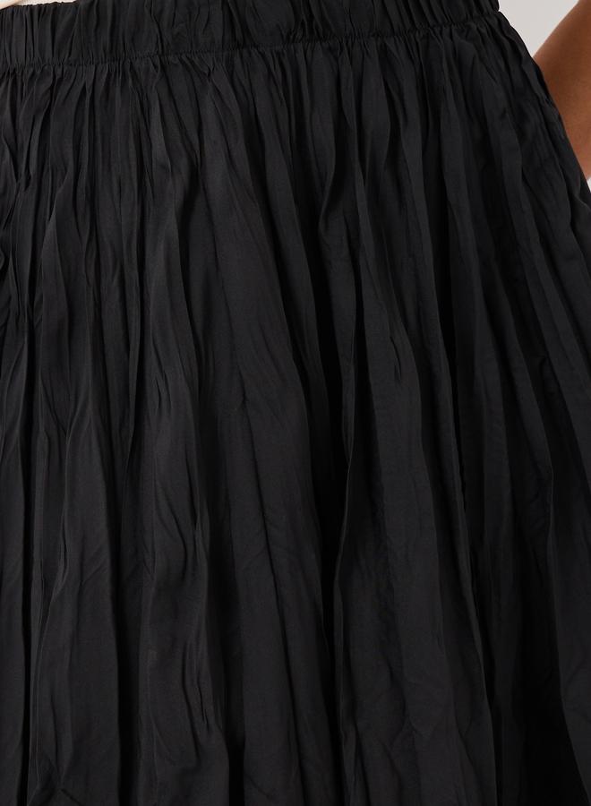 Styli Styli Textured Elasticated Waistband A-Line Maxi Skirt  - Image 3