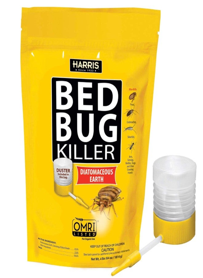 Harris Bed Bug Killer, Diatomaceous Earth (4lb with Duster Included Inside The Bag) - Image 1